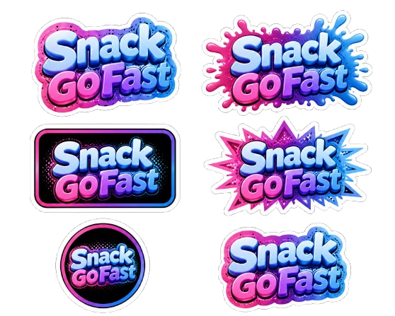Snack GoFast Sticker Pack - 6 Logo Stickers